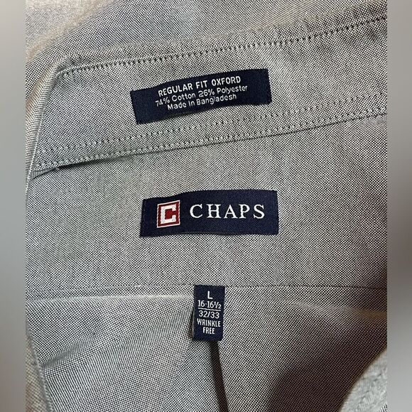 Chaps Oxford Buttondown Gray L - Picture 4 of 4